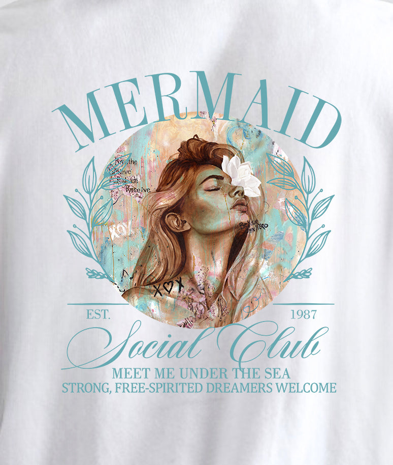"Mermaid Social Club" A Peaceful Warrior ~ SoftStyle Tee